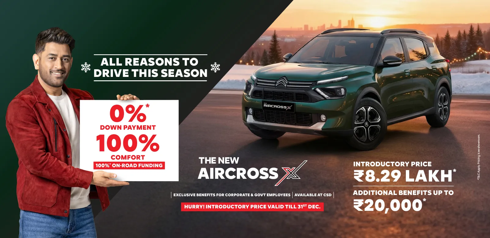 Aircross X features chirstmas poster specification and engine sepcs